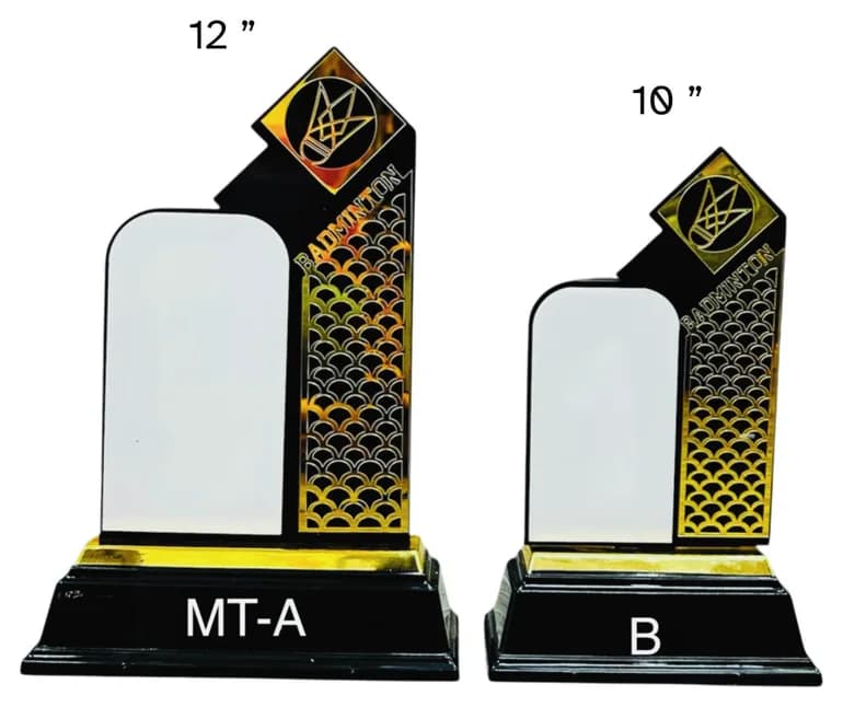 Badminton Trophy – Black & Gold Shuttle MT-A