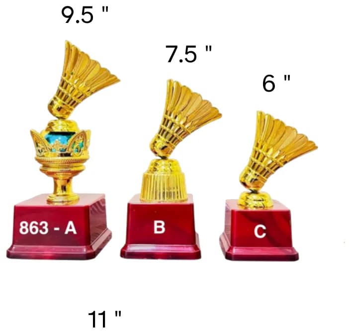863-9.5 inch, 7.5 inch, 6 inch